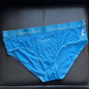 Victoria’s Secret | Turquoise Mesh Polka Dot Hiphugger Panties size L